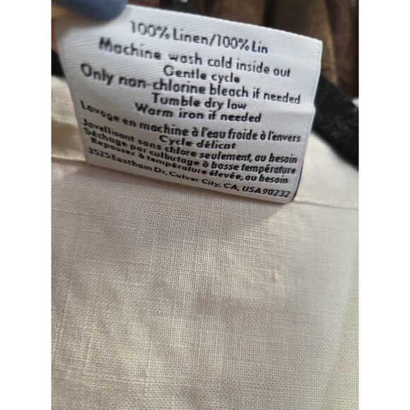 Parachute 100% Linen Button Down Shirt Top Beig Oversized Long Sleeve Size Small - Picture 7 of 12